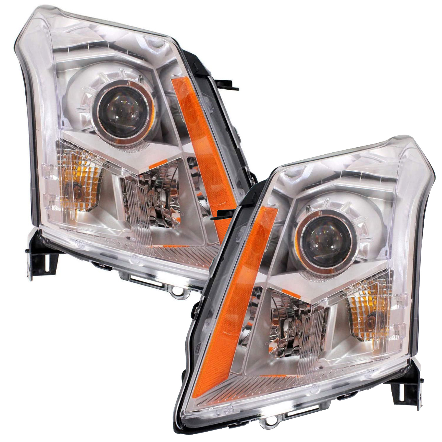 Headlight Set For 10-16 Cadillac SRX; CAPA Certified
