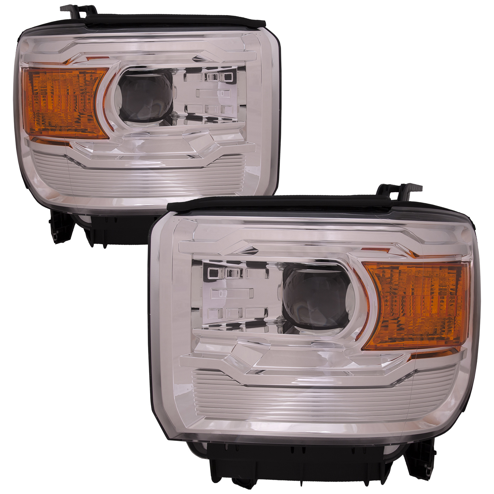 Headlight Set For 14-15 GMC Sierra 1500, 15-19 GMC Sierra 2500, 15-19 GMC Sierra 3500
