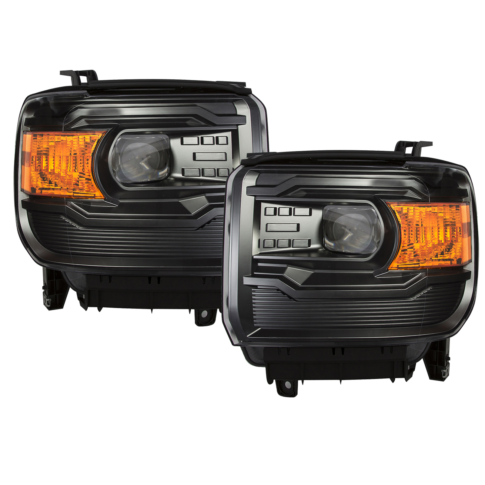 Headlight Set For 14-15 GMC Sierra 1500, 15-19 GMC Sierra 2500, 15-19 GMC Sierra 3500