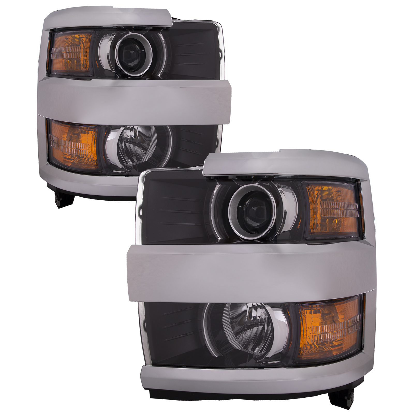 Headlight Set For 15-19 Chevrolet Silverado 2500 HD, 15-19 Chevrolet Silverado 3500 HD
