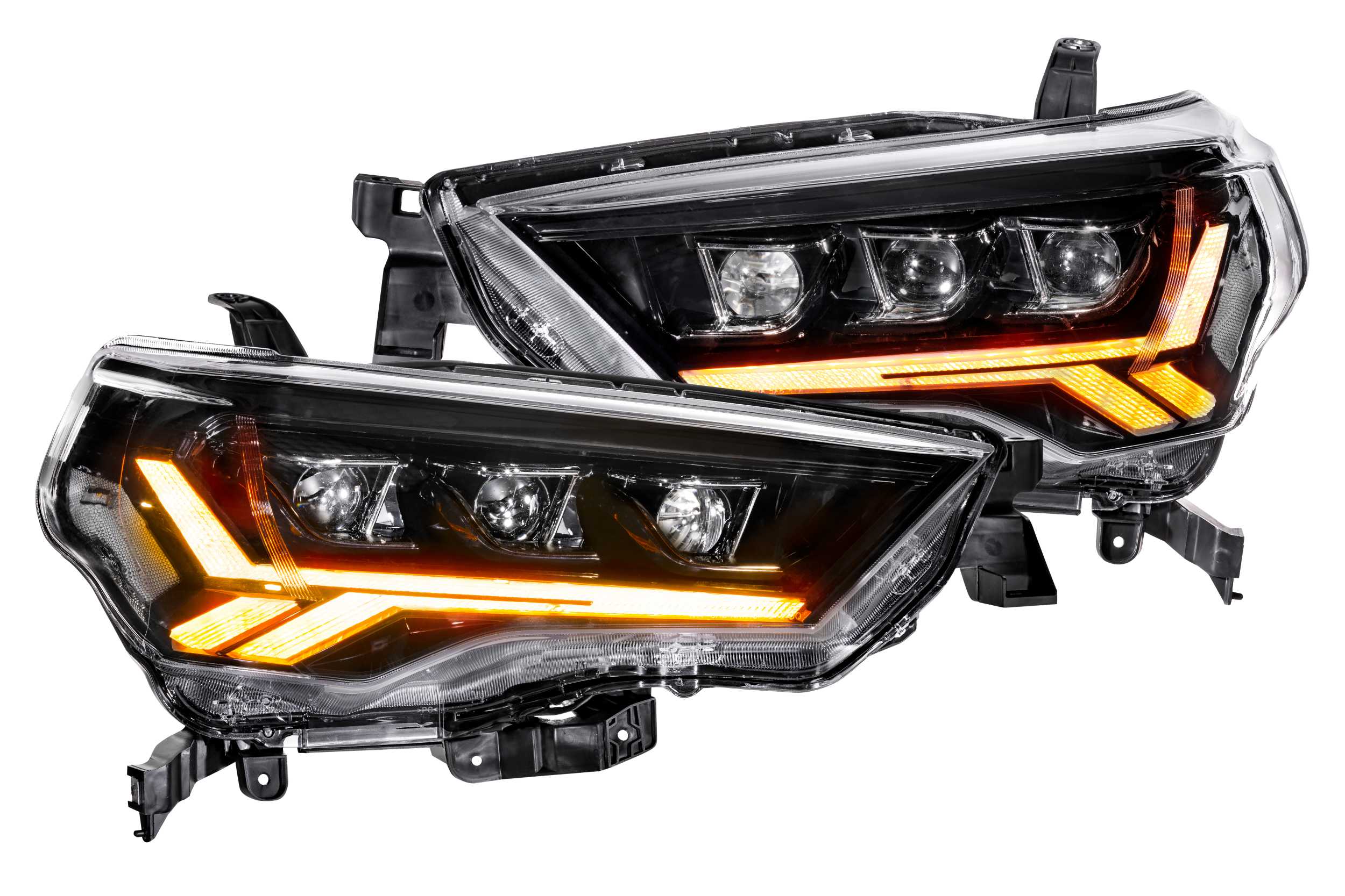 GTR Lighting Carbide LED Headlights: Toyota 4Runner (14-23) (Pair / Amber Sidemarker)