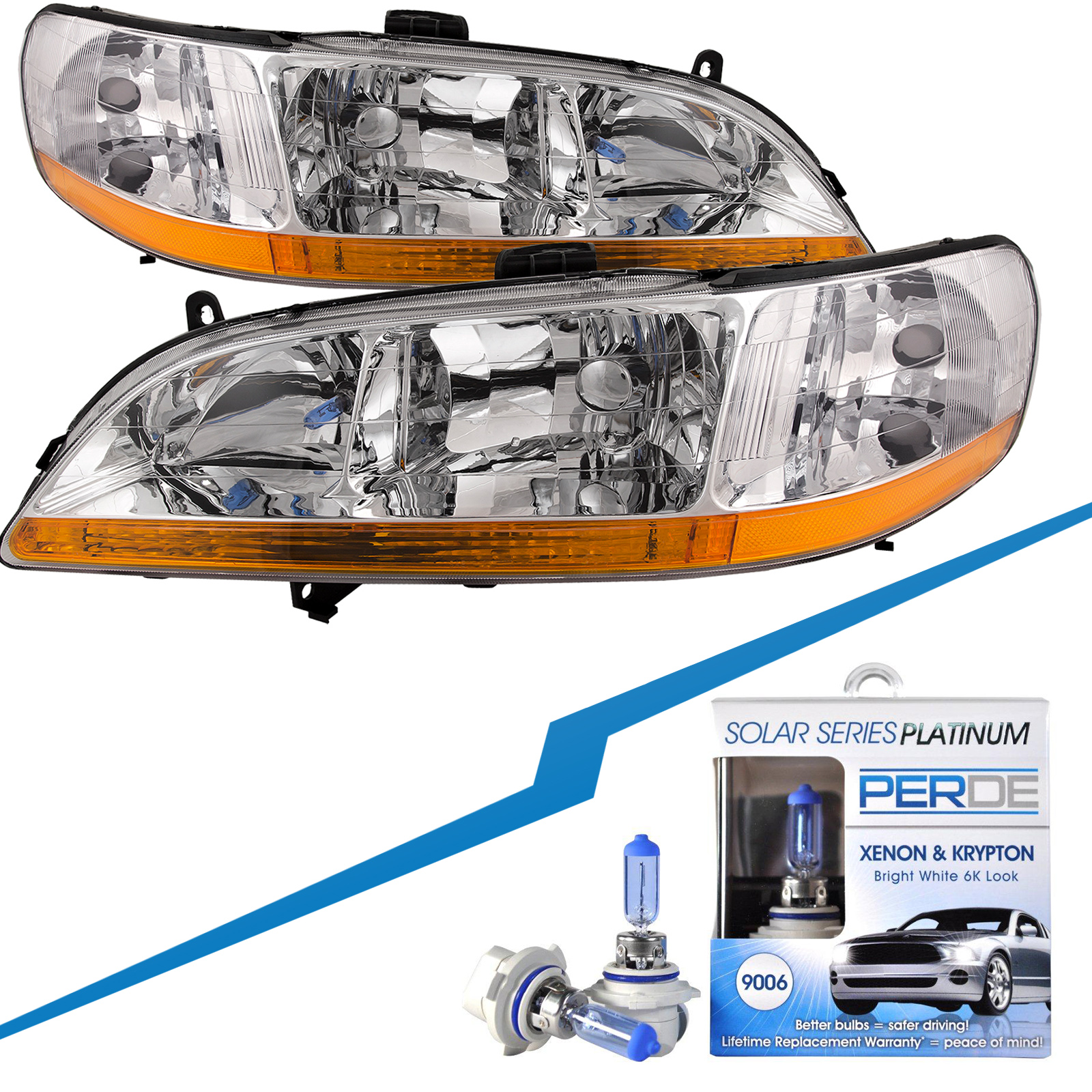 Headlight Set For 98-00 Honda Accord