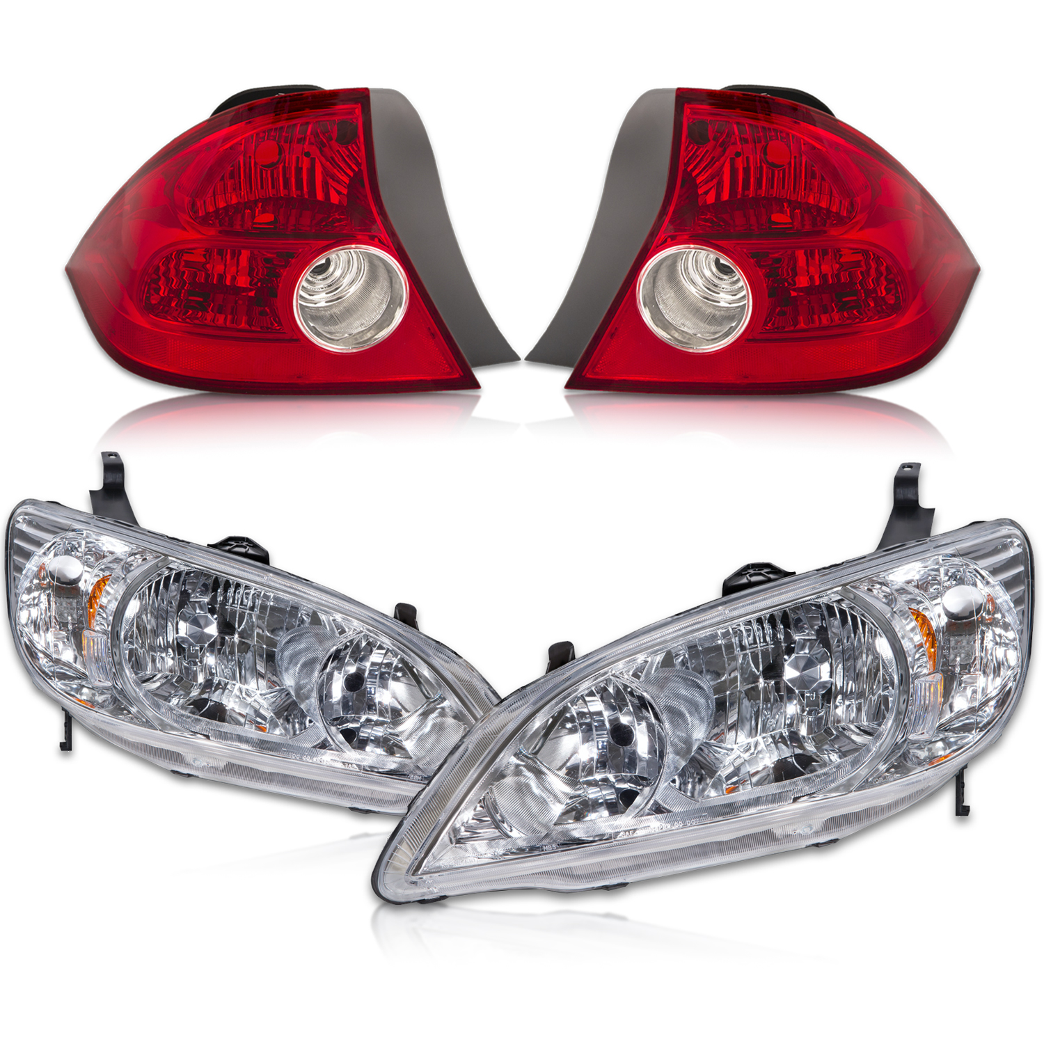 Headlight Set For 04-05 Honda Civic