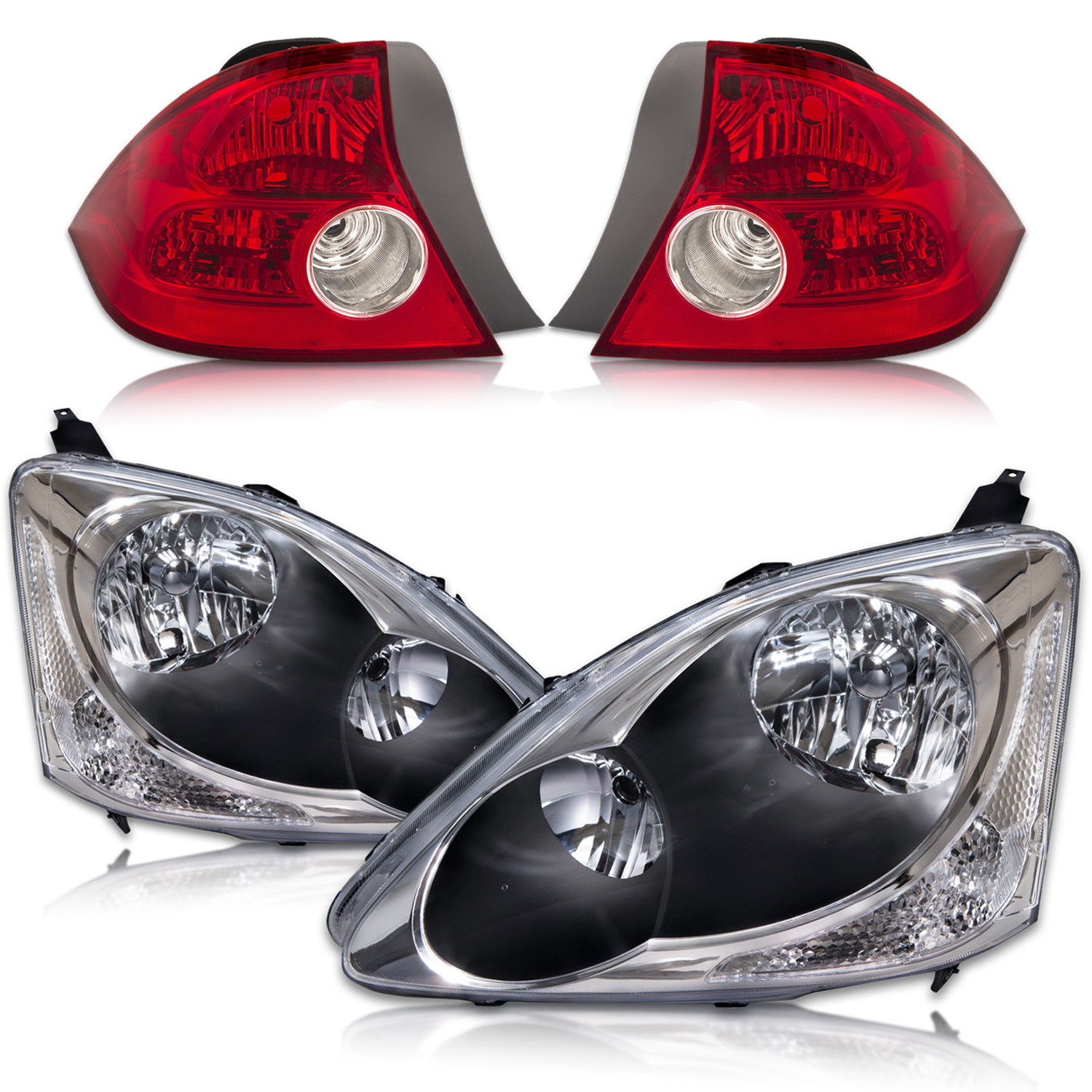 Headlight Set For 04-05 Honda Civic