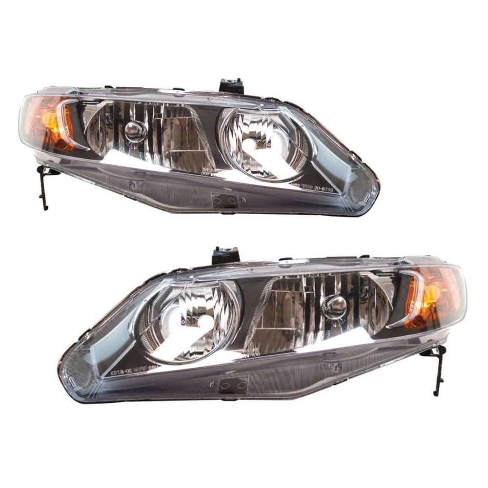 Headlight Set For 06-11 Honda Civic; CAPA Certified