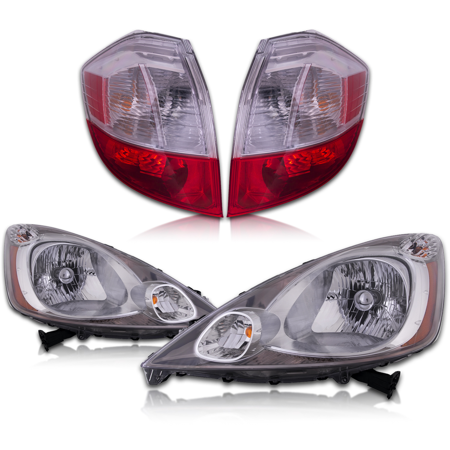 Headlight Set For 09-14 Honda Fit