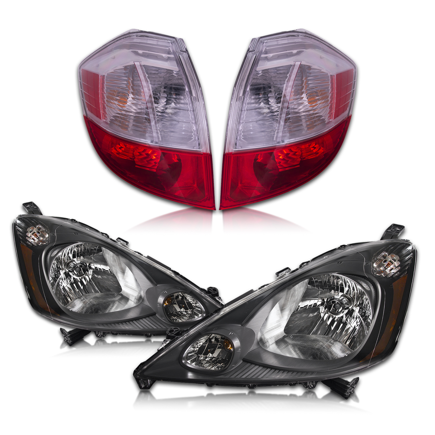 Headlight Set For 09-14 Honda Fit