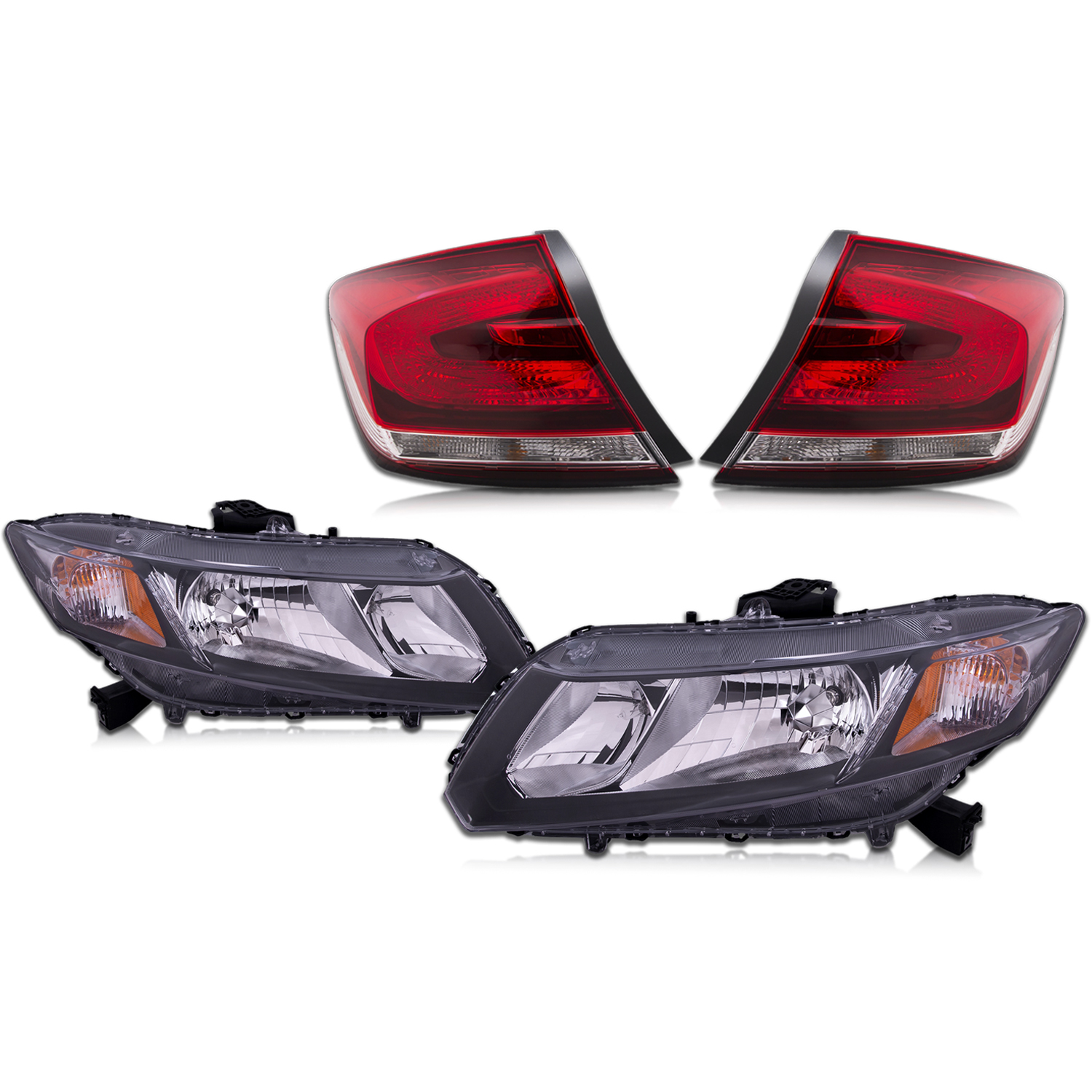 Headlight Set For 13-15 Honda Civic