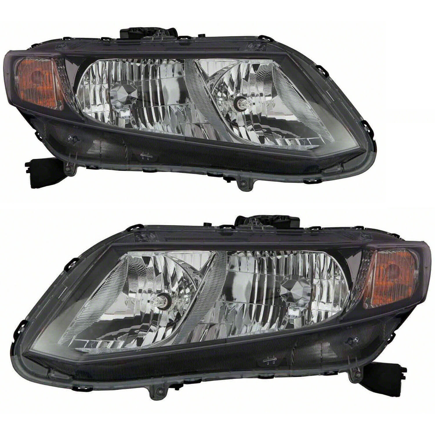 Headlight Set For 13-15 Honda Civic; CAPA Certified