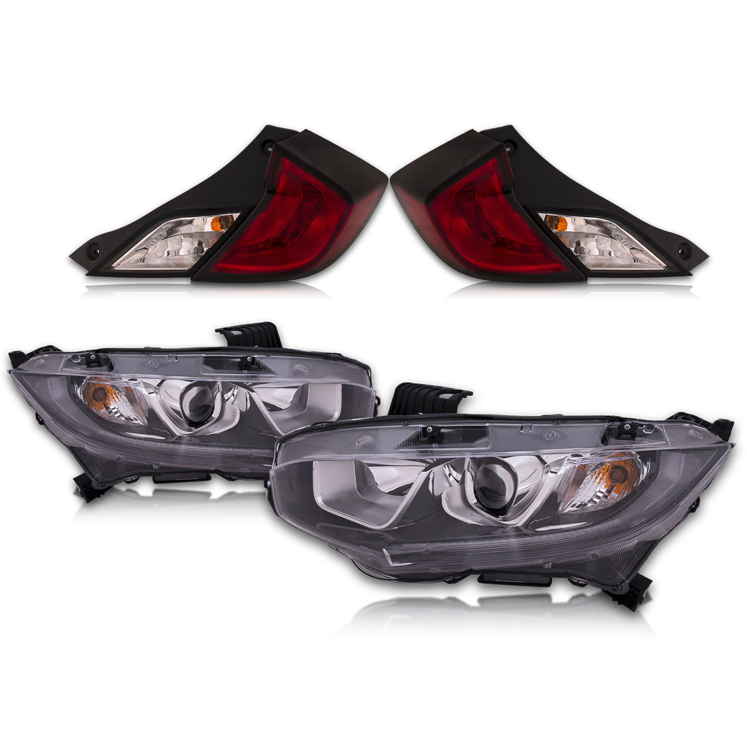 Headlight Set For 16-21 Honda Civic