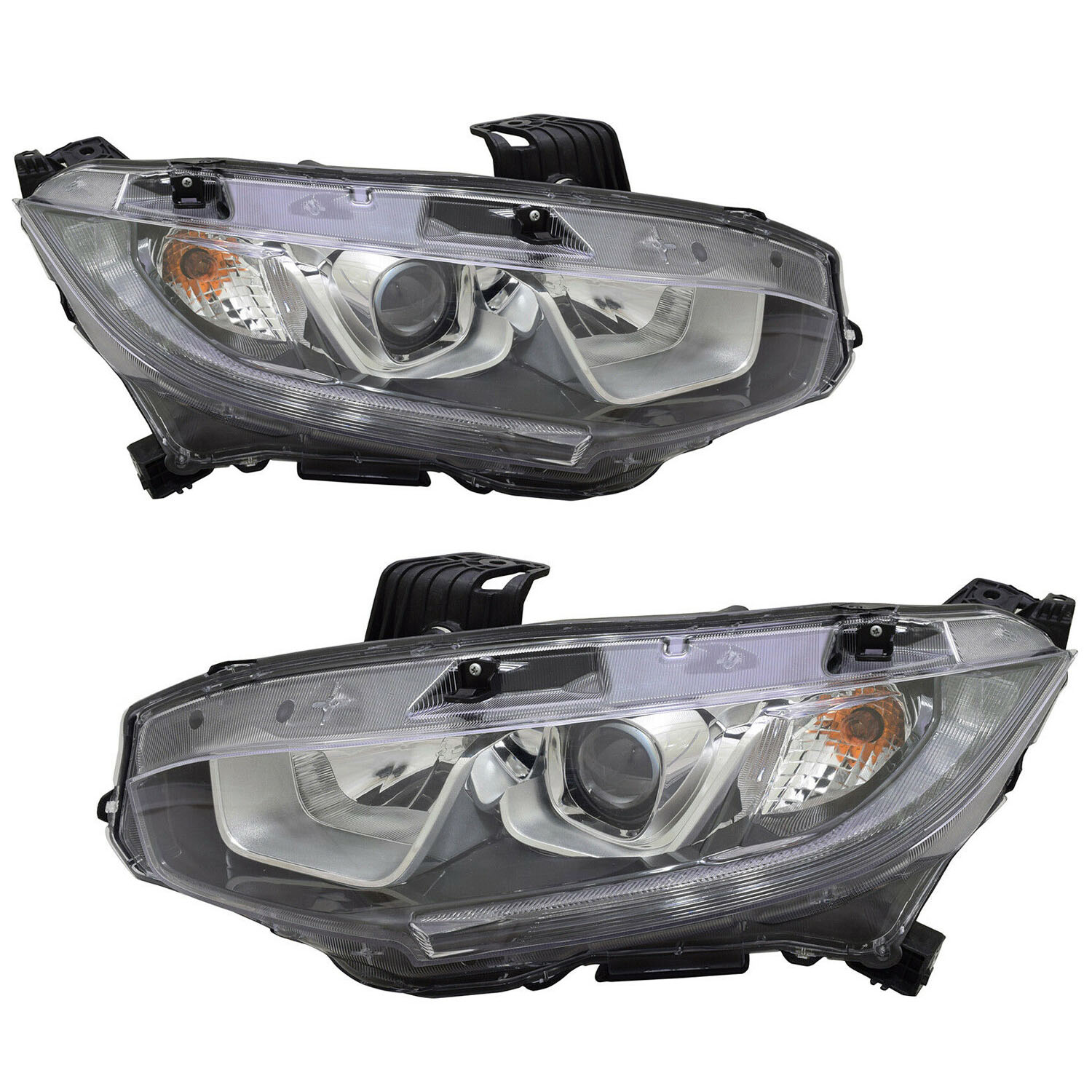 Headlight Set For 16-20 Honda Civic; CAPA Certified