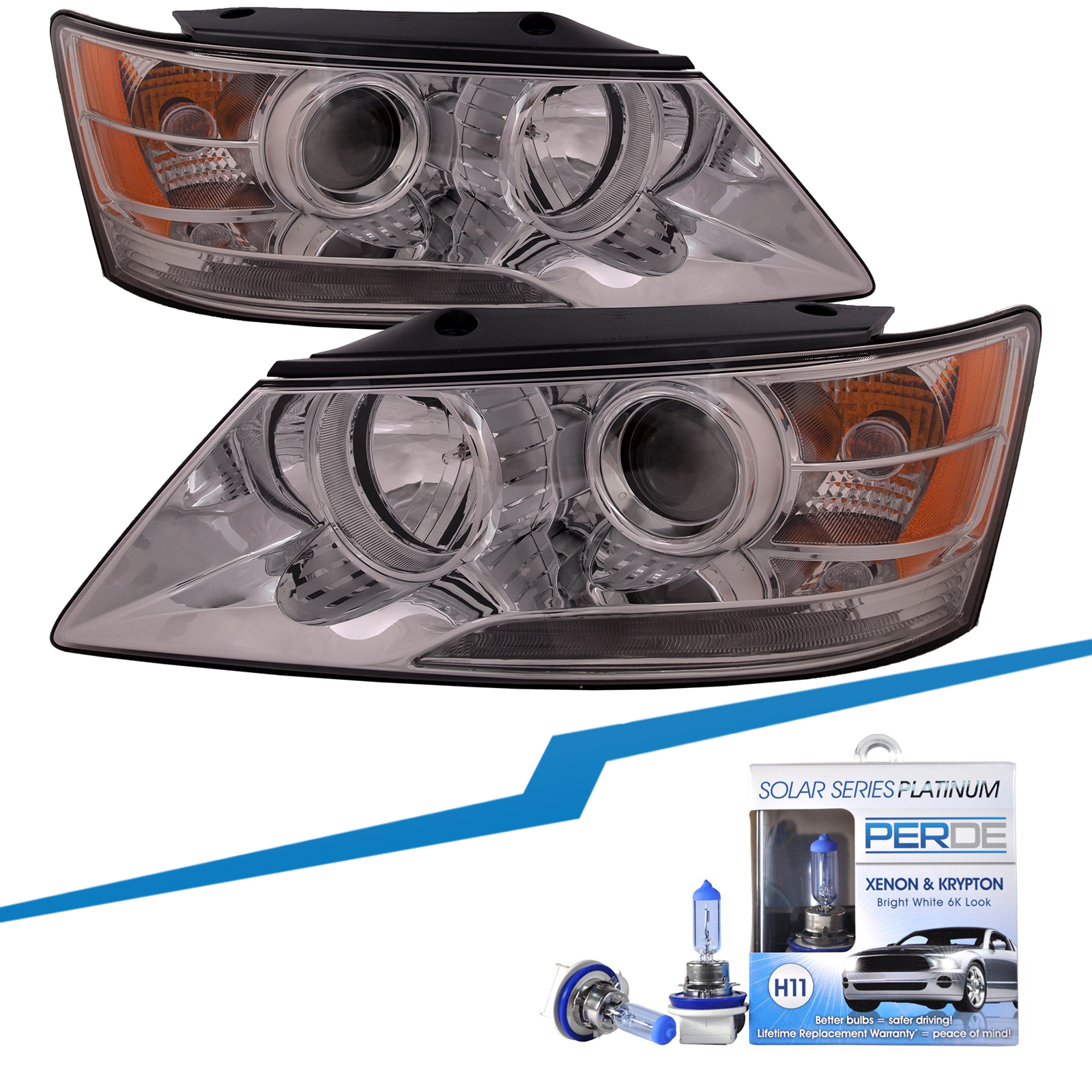 Headlight Set For 09-10 Hyundai Sonata
