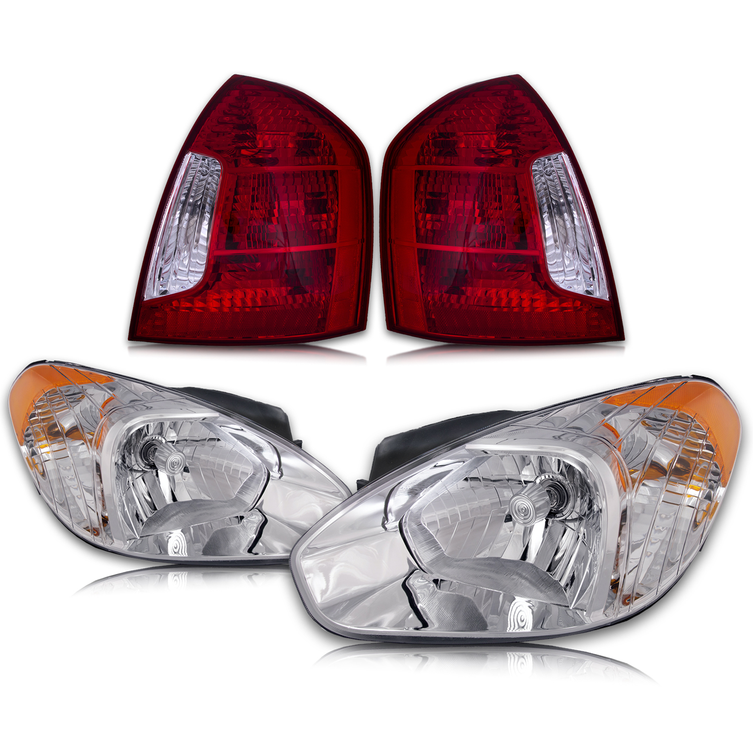 Headlight Set For 07-11 Hyundai Accent