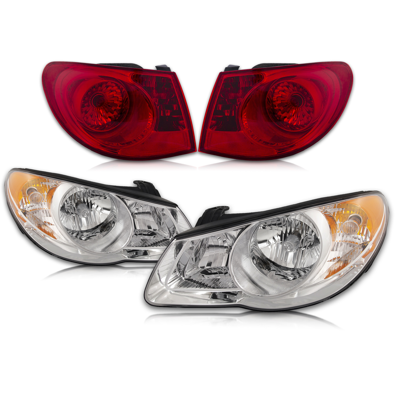 Headlight Set For 07-10 Hyundai Elantra