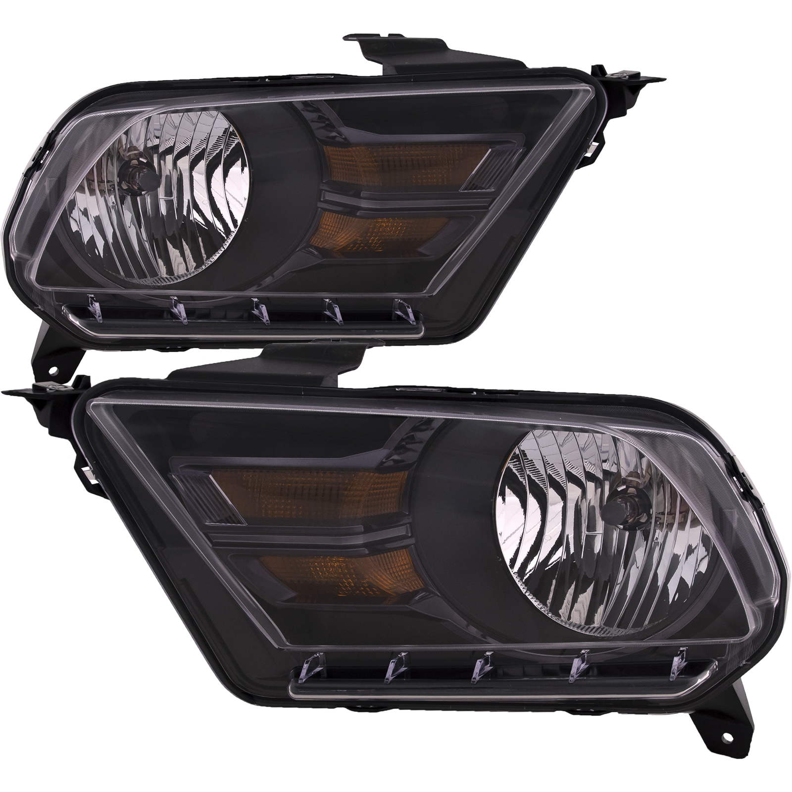 Headlight Set For 10-14 Ford Mustang; CAPA Certified
