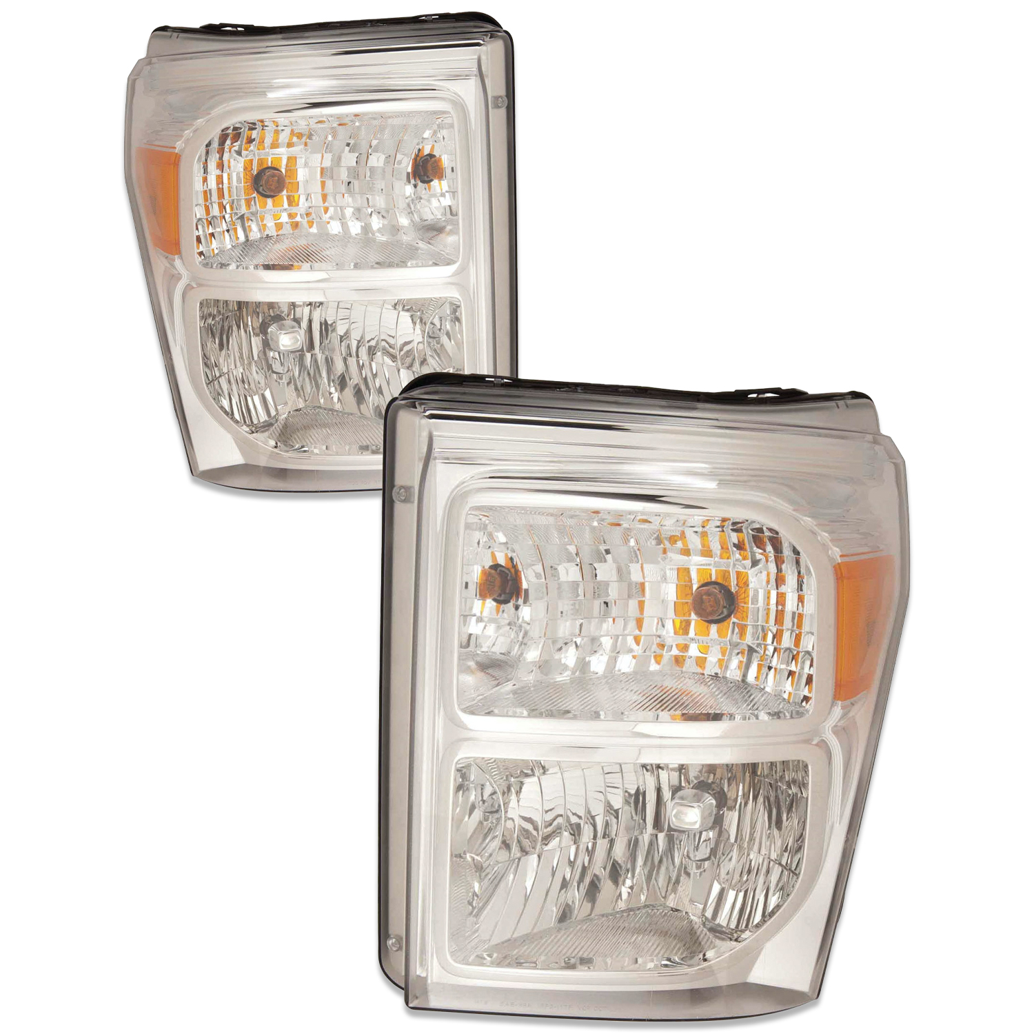 Headlight Set For 11-16 Ford F-250 Super Duty, 11-16 Ford F-350 Super Duty, 11-16 Ford F-450 Super Duty, 11-16 Ford F-550 Super Duty; CAPA Certified