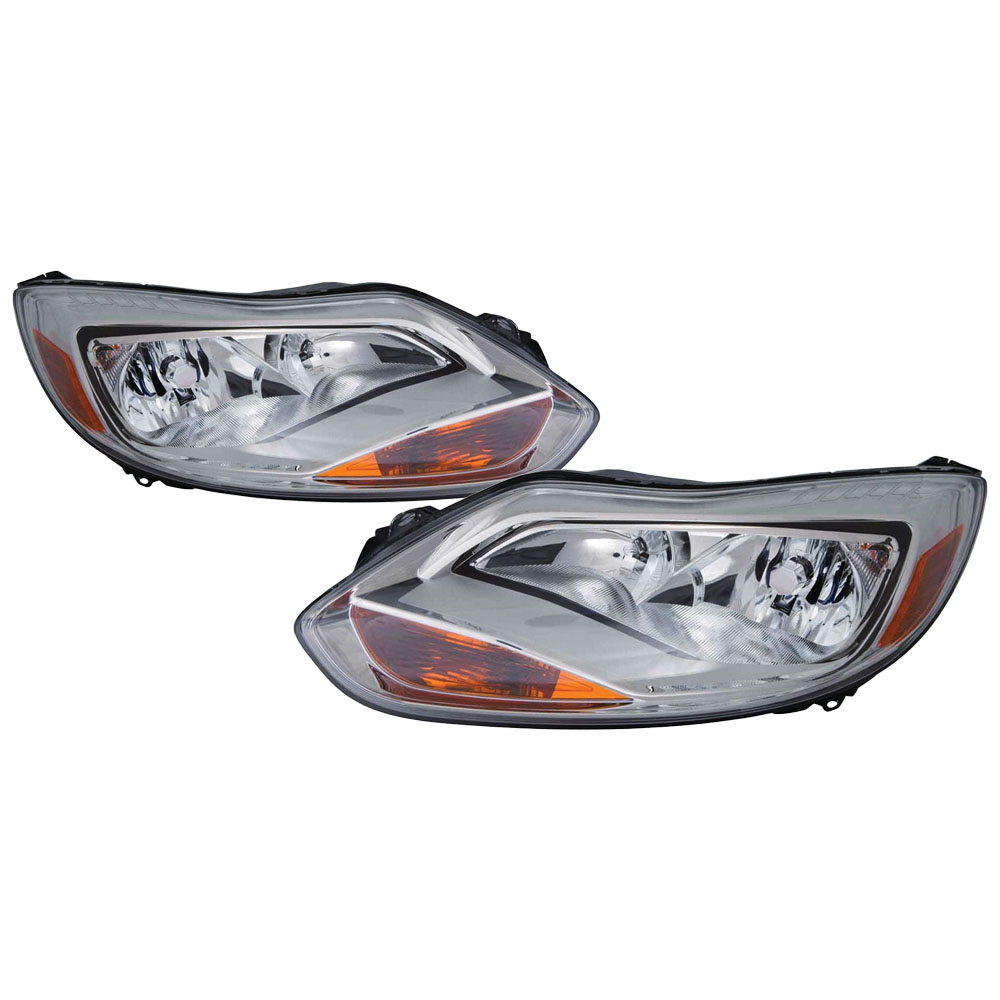Headlight Set For 12-14 Ford Focus; CAPA Certified