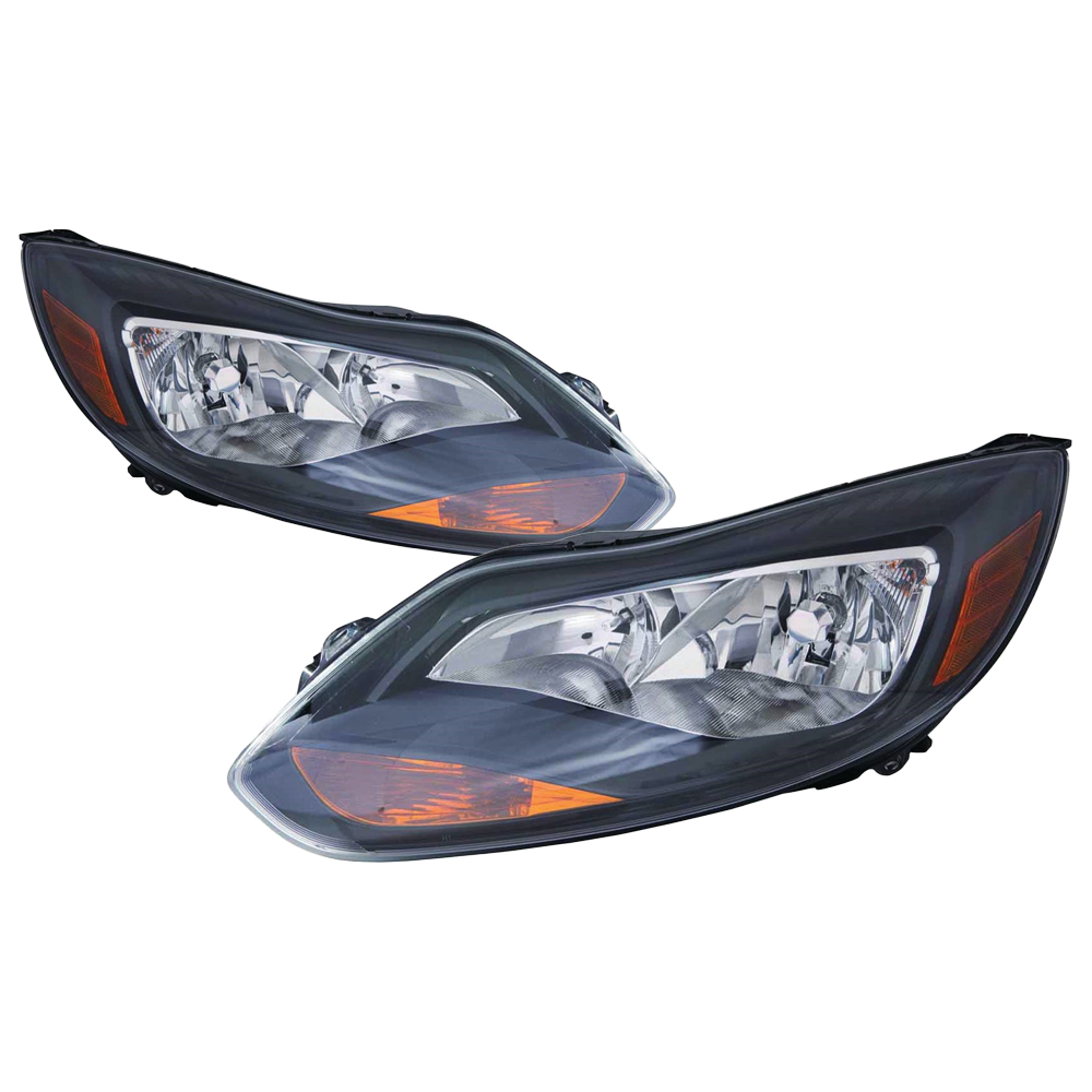 Headlight Set For 12-14 Ford Focus; CAPA Certified