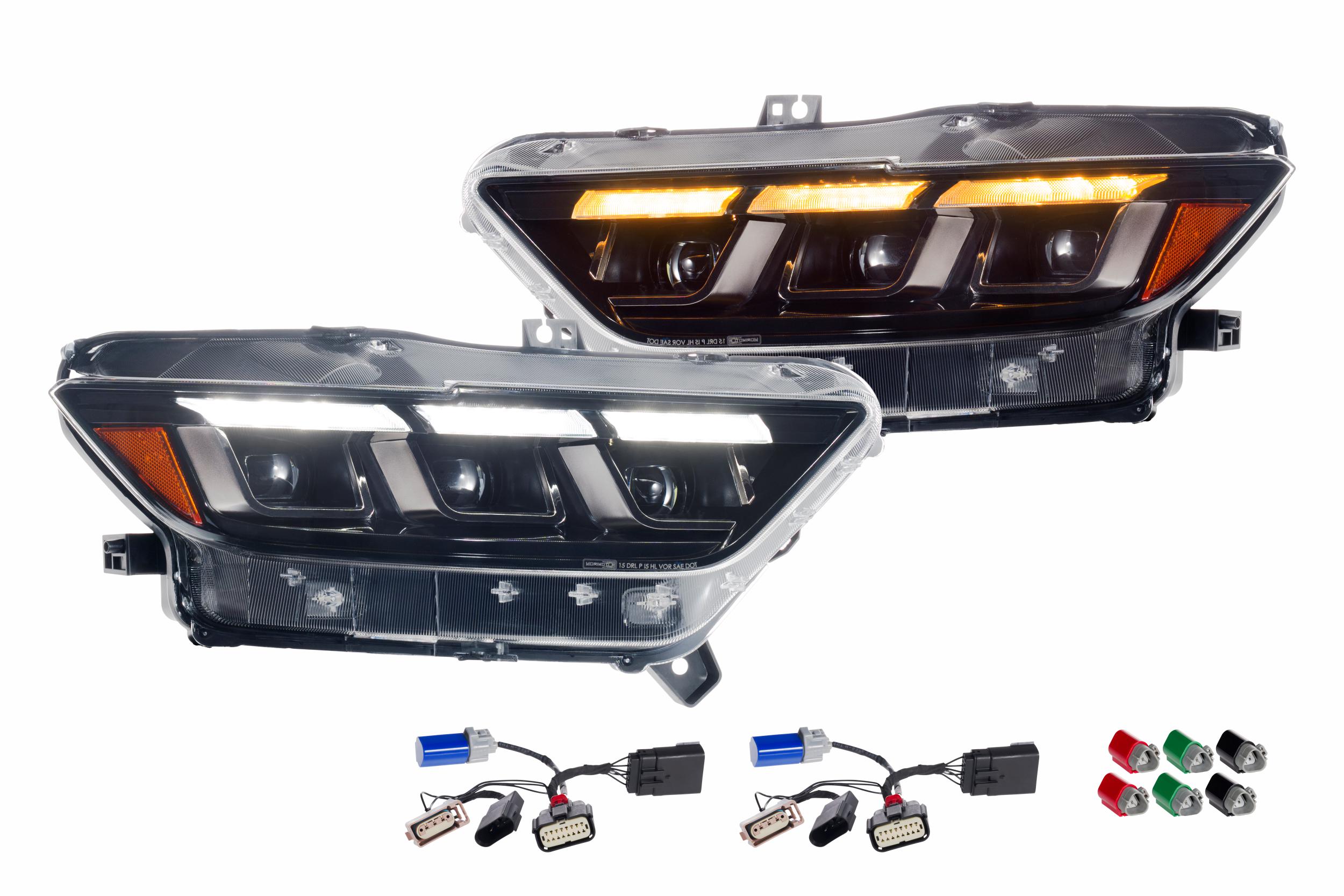 Headlight Set For 15-22 Ford Mustang