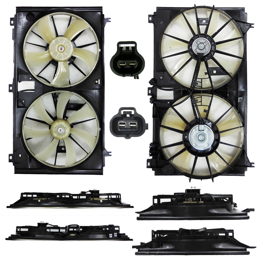 Dual Radiator And Condenser Fan Assembly For 07-11 Lexus GS450h