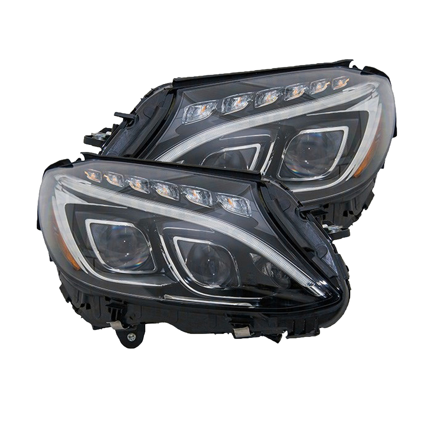 Headlight Set For 15-18 Mercedes-Benz C300, 15 Mercedes-Benz C400, 15-18 Mercedes-Benz C63 AMG