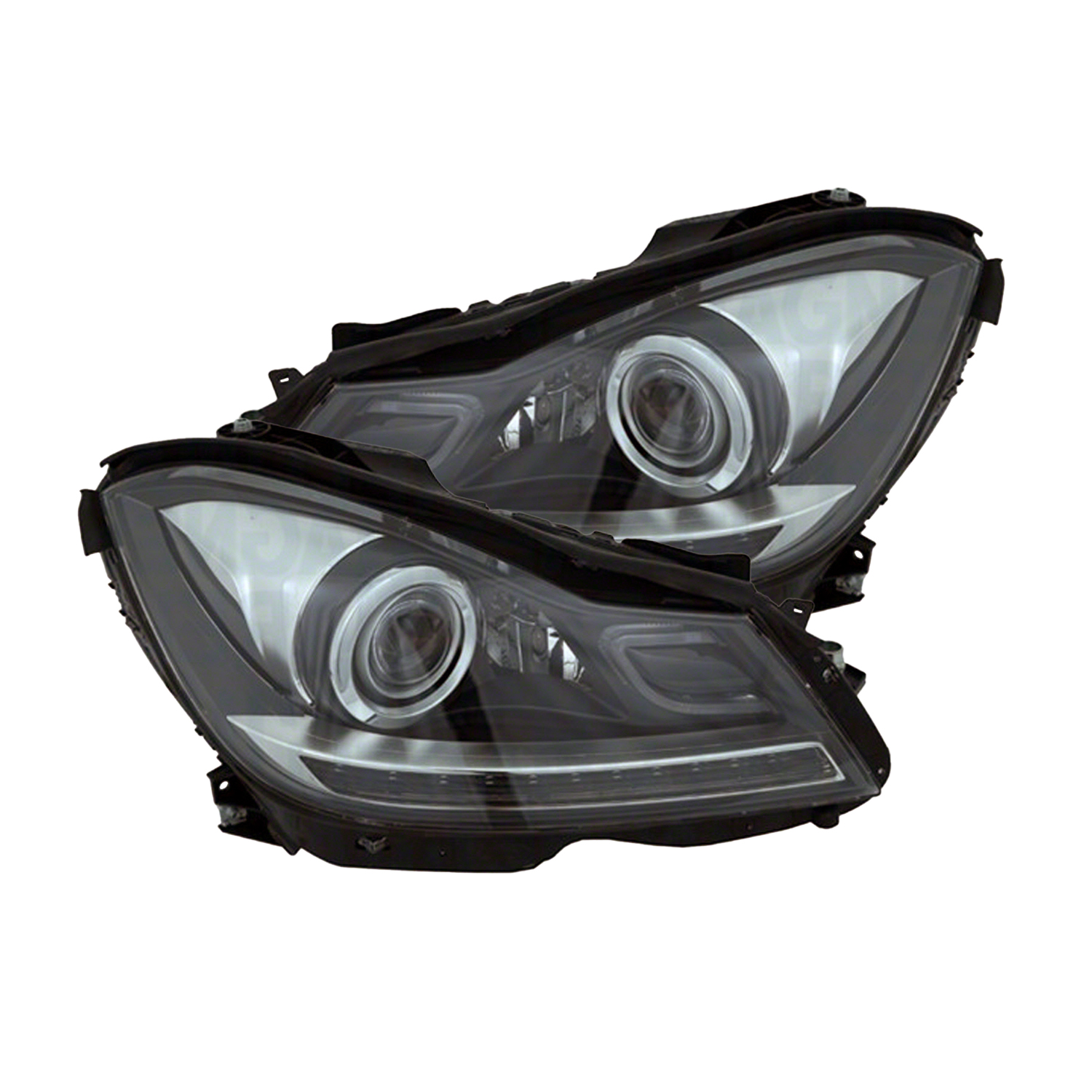 Headlight Set For 12-15 Mercedes-Benz C250, 12-14 Mercedes-Benz C300, 12-15 Mercedes-Benz C350, 12-15 Mercedes-Benz C63 AMG
