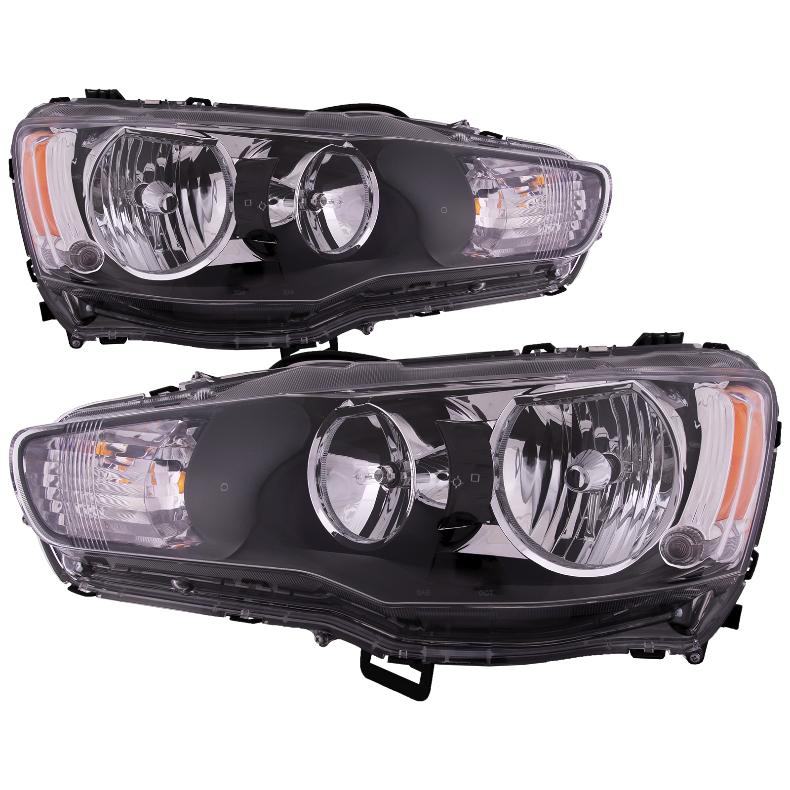 Headlight Set For 09-17 Mitsubishi Lancer