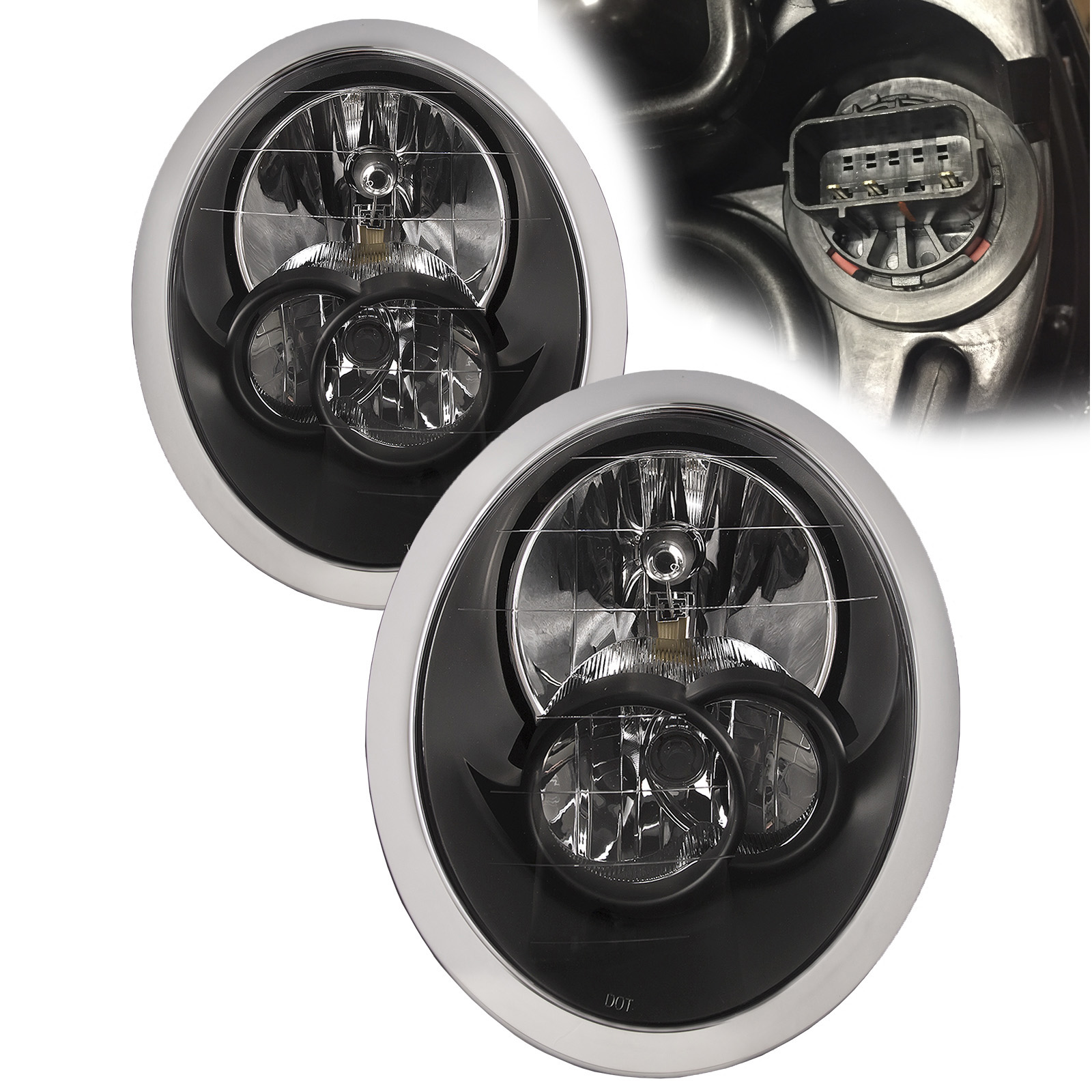 Headlight Set For 05-08 Mini Cooper