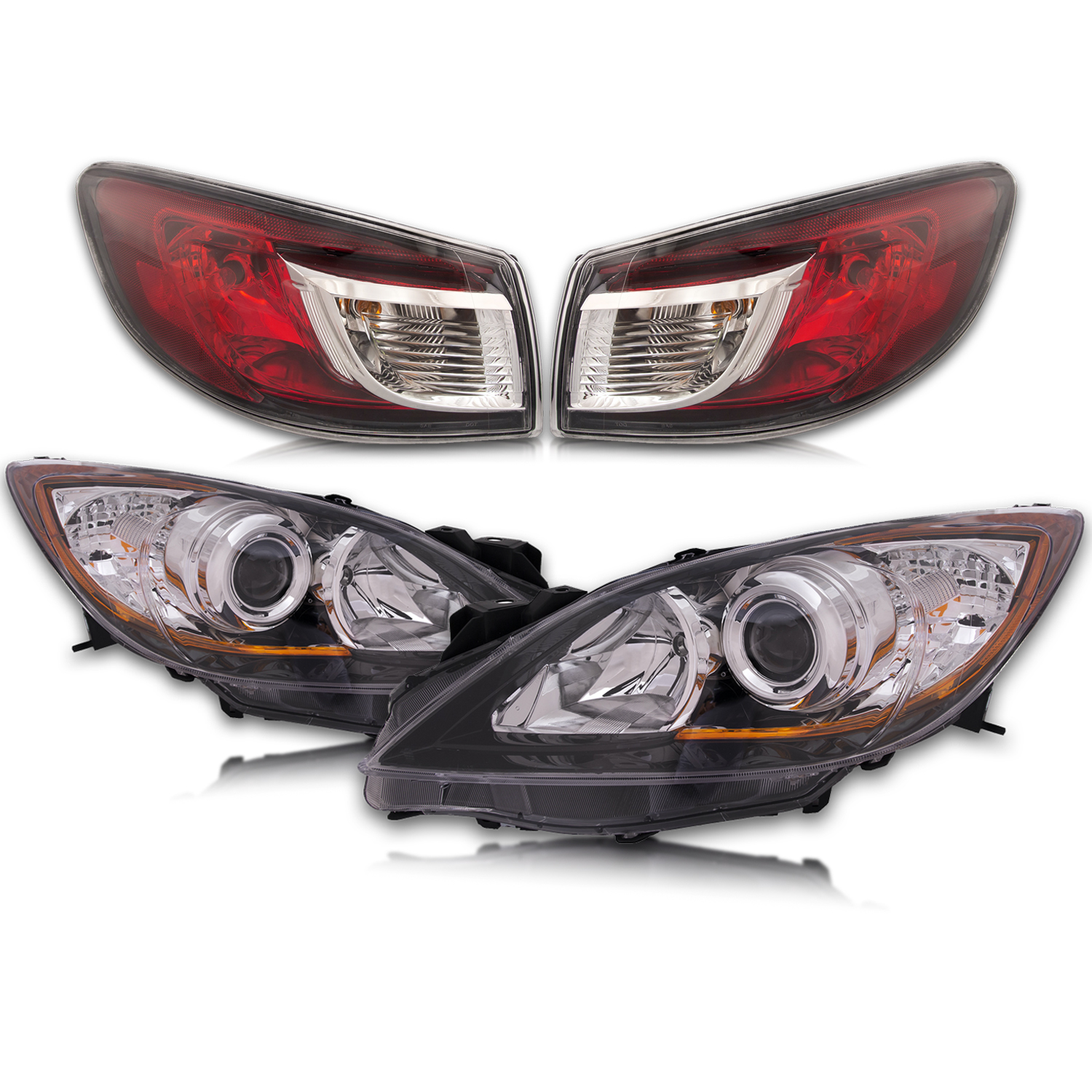 Headlight Set For 10-13 Mazda 3
