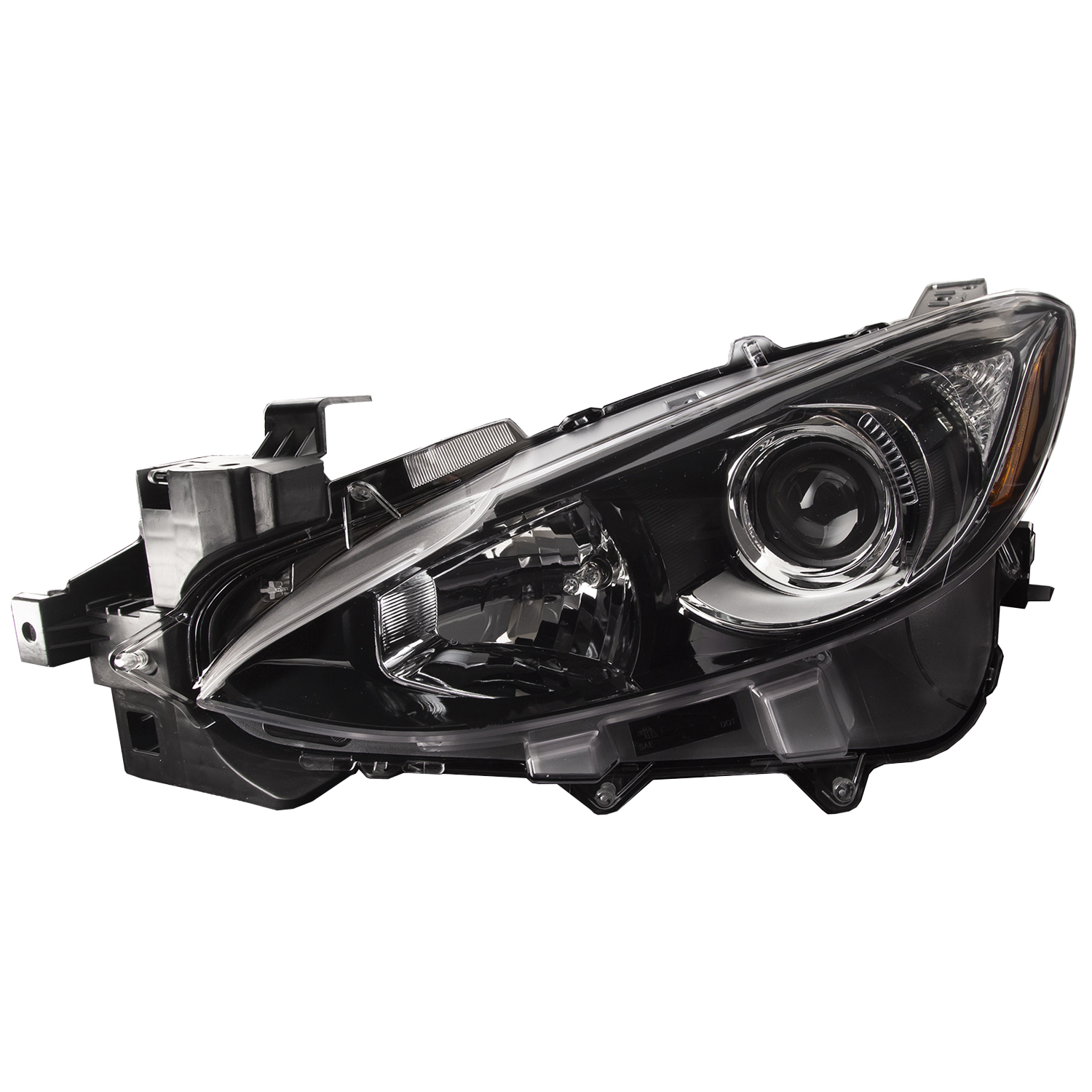 Left Driver Side Headlight For 14-16 Mazda 3; CAPA Certified
