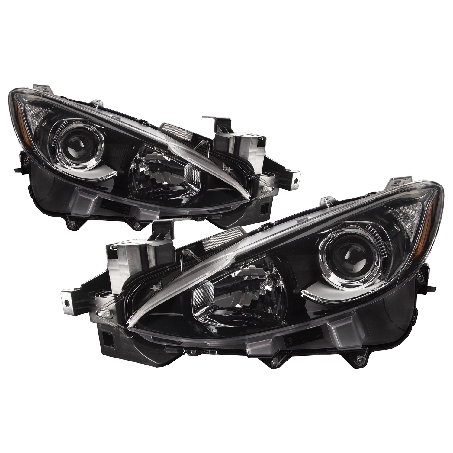 Headlight Set For 14-16 Mazda 3; CAPA Certified