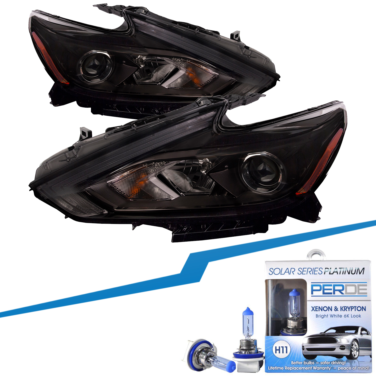 Headlight Set For 16-18 Nissan Altima