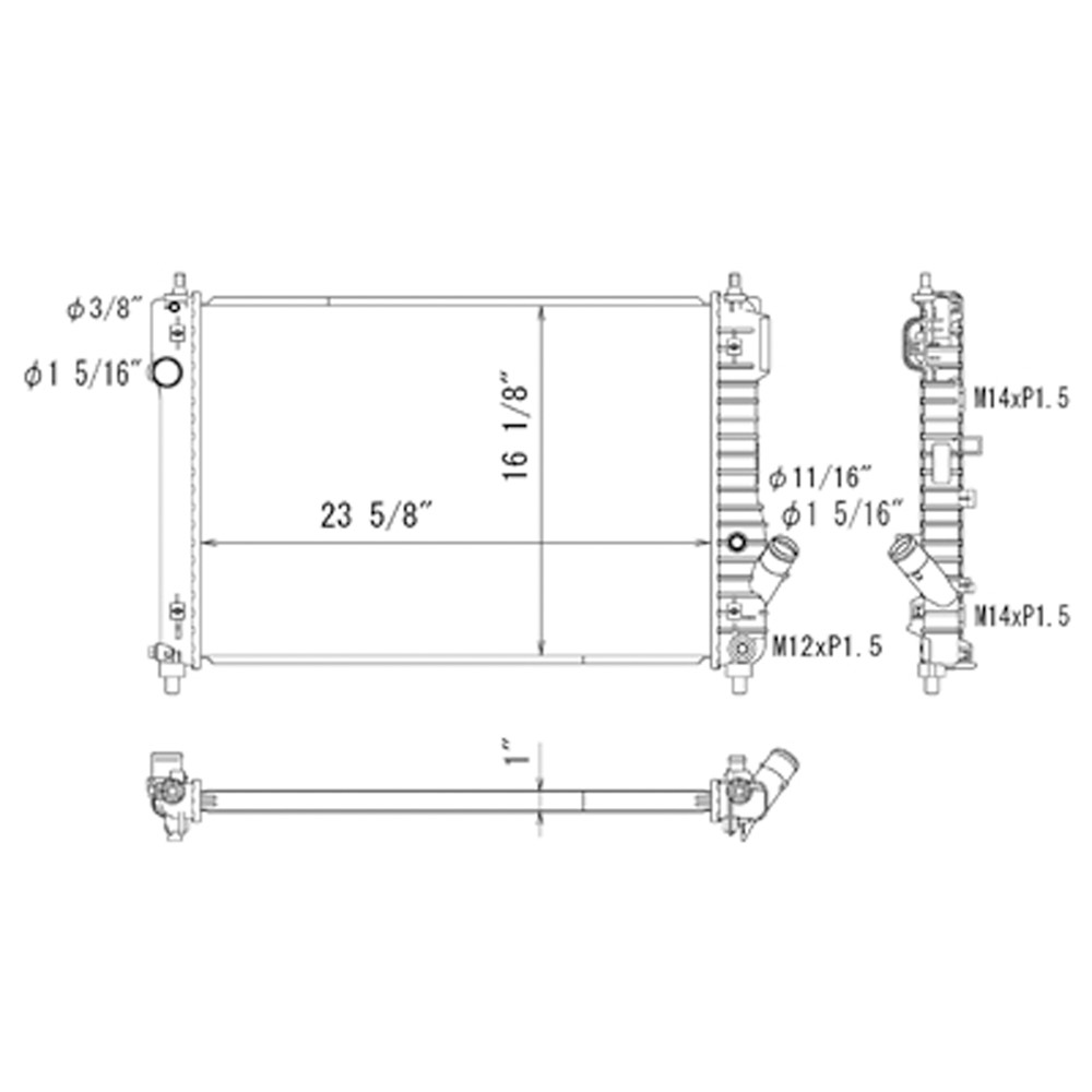 Radiator For 09-11 Chevrolet Aveo, 09-11 Chevrolet Aveo5, 09 Pontiac G3, 09 Pontiac G3 Wave