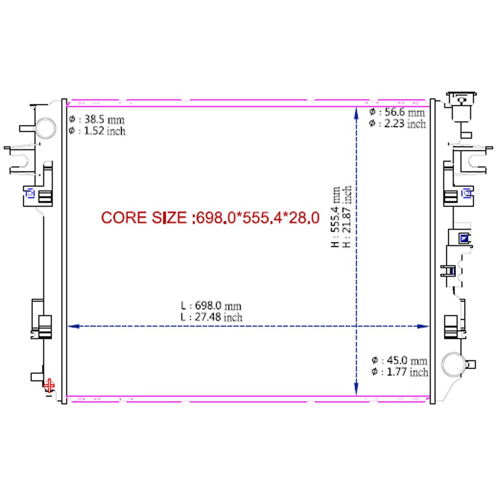 Radiator For 09-10 Dodge Ram 1500, 11-18 Ram 1500, 19-22 Ram 1500 Classic