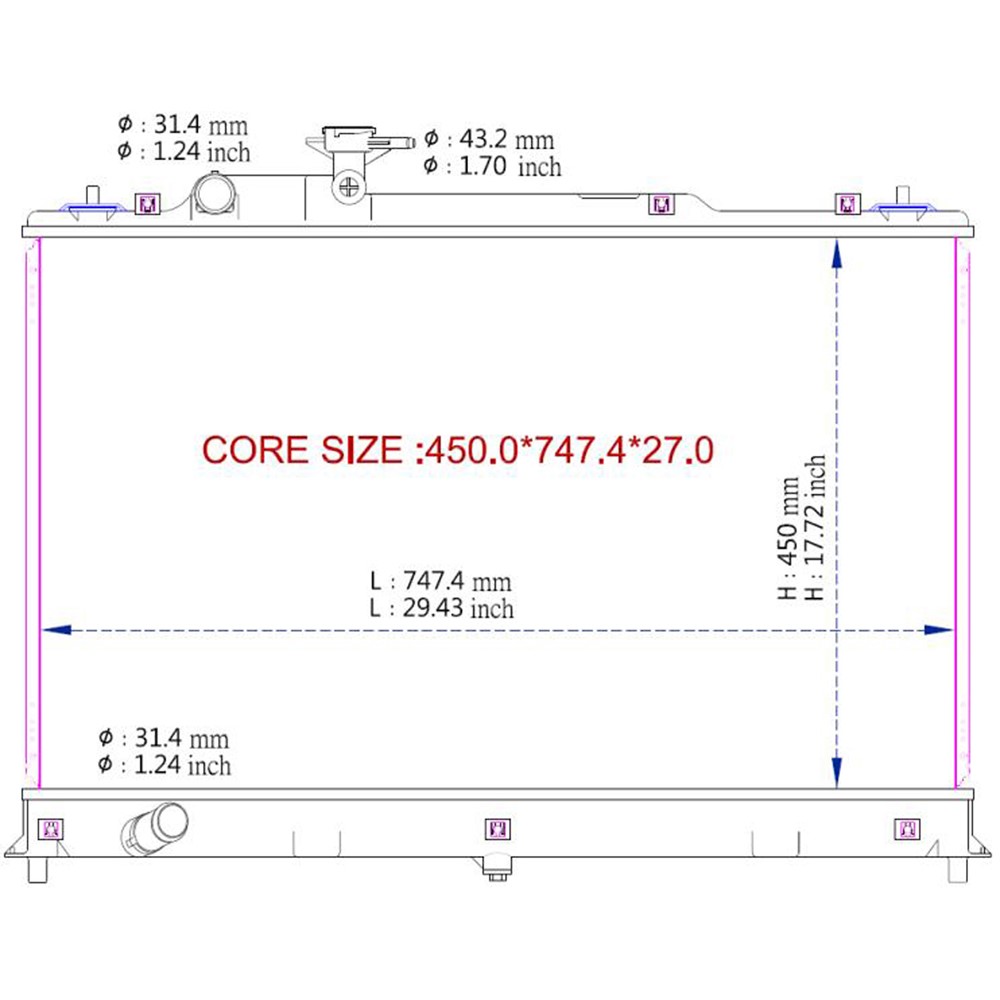 Radiator For 10-12 Mazda CX-7