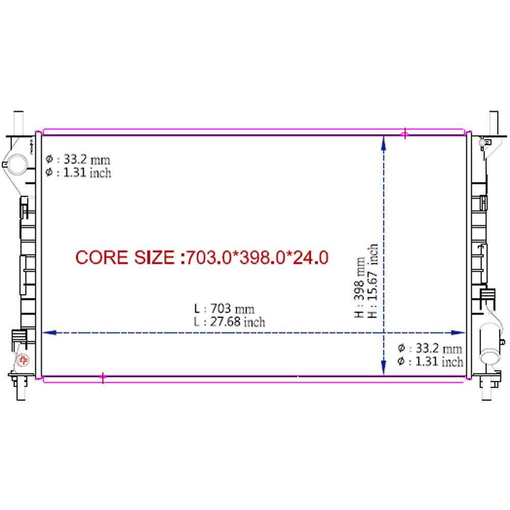 Radiator For 10-13 Ford Transit Connect