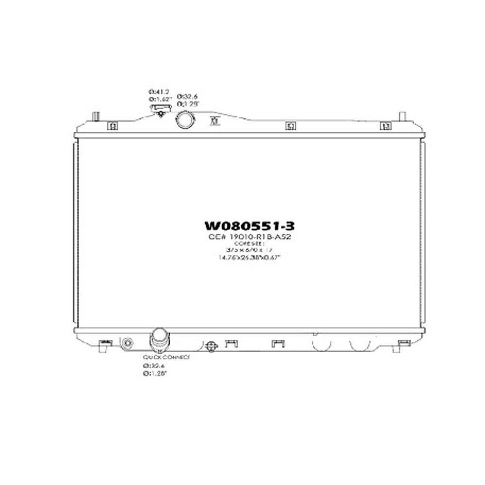 Radiator For 13-15 Acura ILX, 12-15 Honda Civic