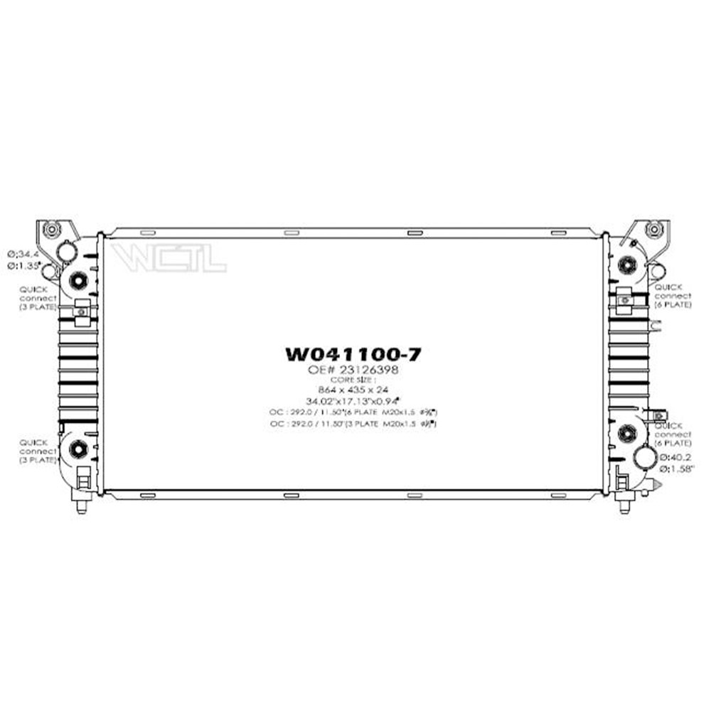 Radiator For 14-18 Chevrolet Silverado 1500, 14-18 GMC Sierra 1500, 19 GMC Sierra 1500 Limited