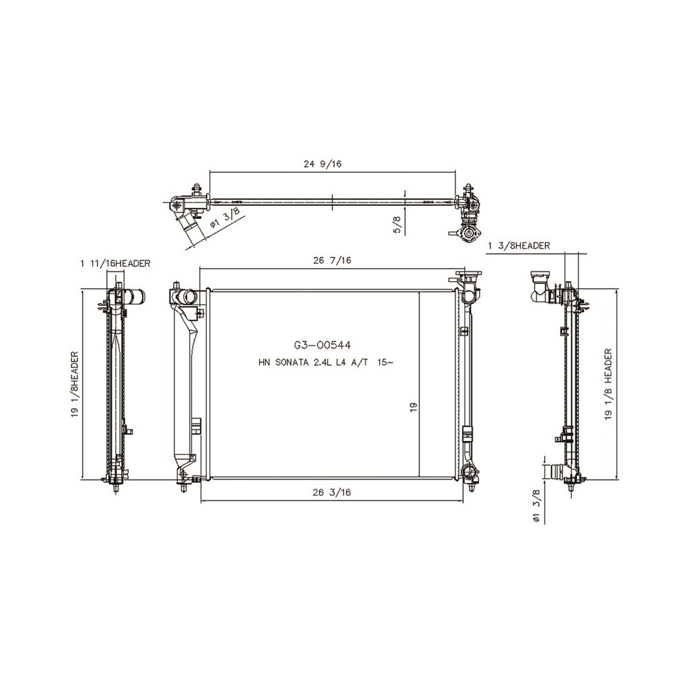 Radiator For 15-19 Hyundai Sonata