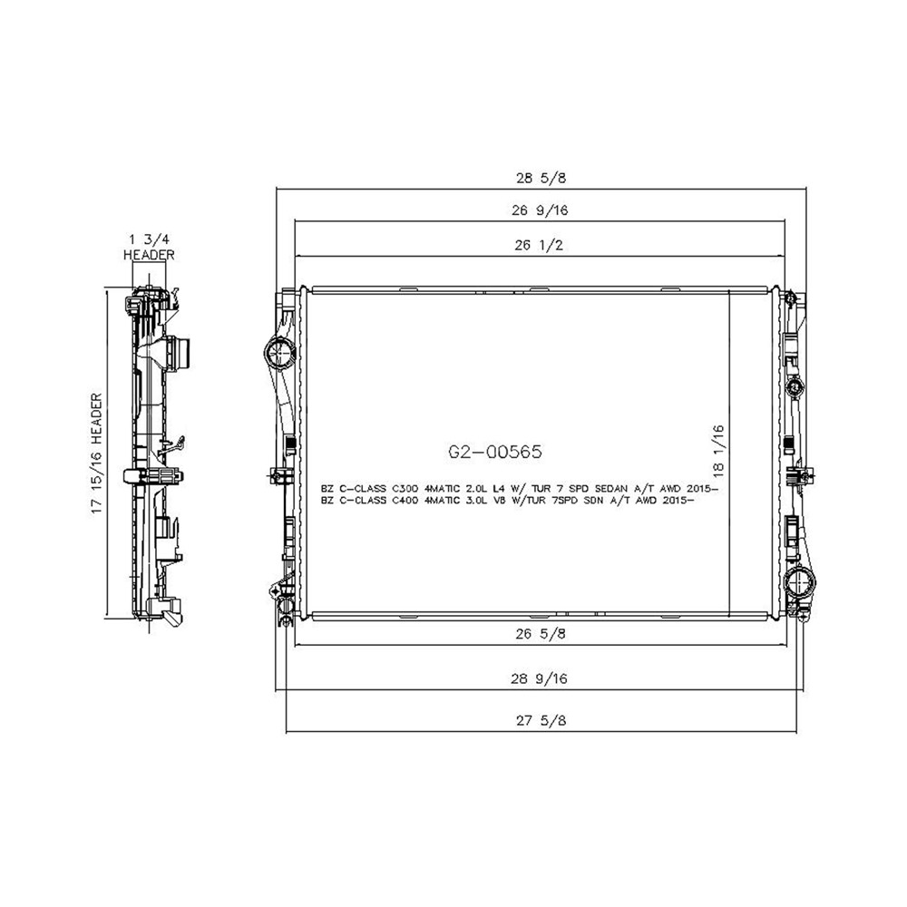 Radiator For 2015-2021 Mercedes-Benz