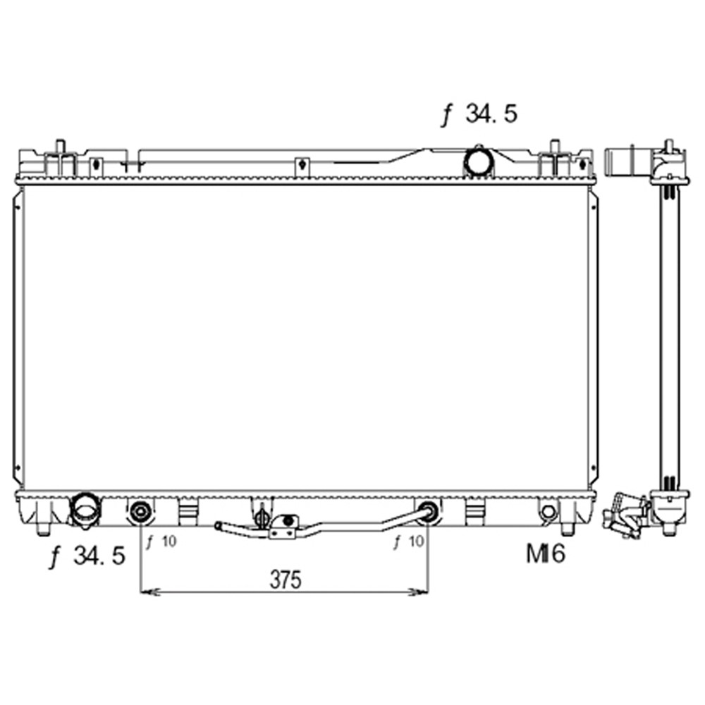 Radiator For 02-03 Lexus ES300, 04-06 Lexus ES330, 02-06 Toyota Camry, 02-08 Toyota Solara