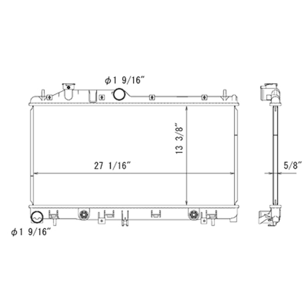 Radiator For 08 Subaru Impreza, 05-11 Subaru Legacy, 05-09 Subaru Outback