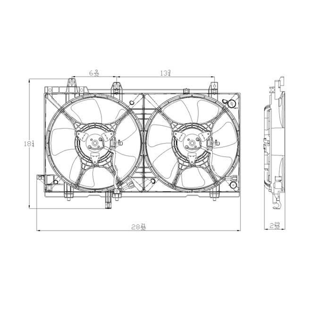 Dual Radiator And Condenser Fan Assembly For 03-08 Subaru Forester