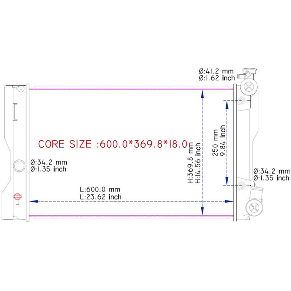 Radiator For 09-10 Pontiac Vibe, 09-19 Toyota Corolla, 09-14 Toyota Matrix