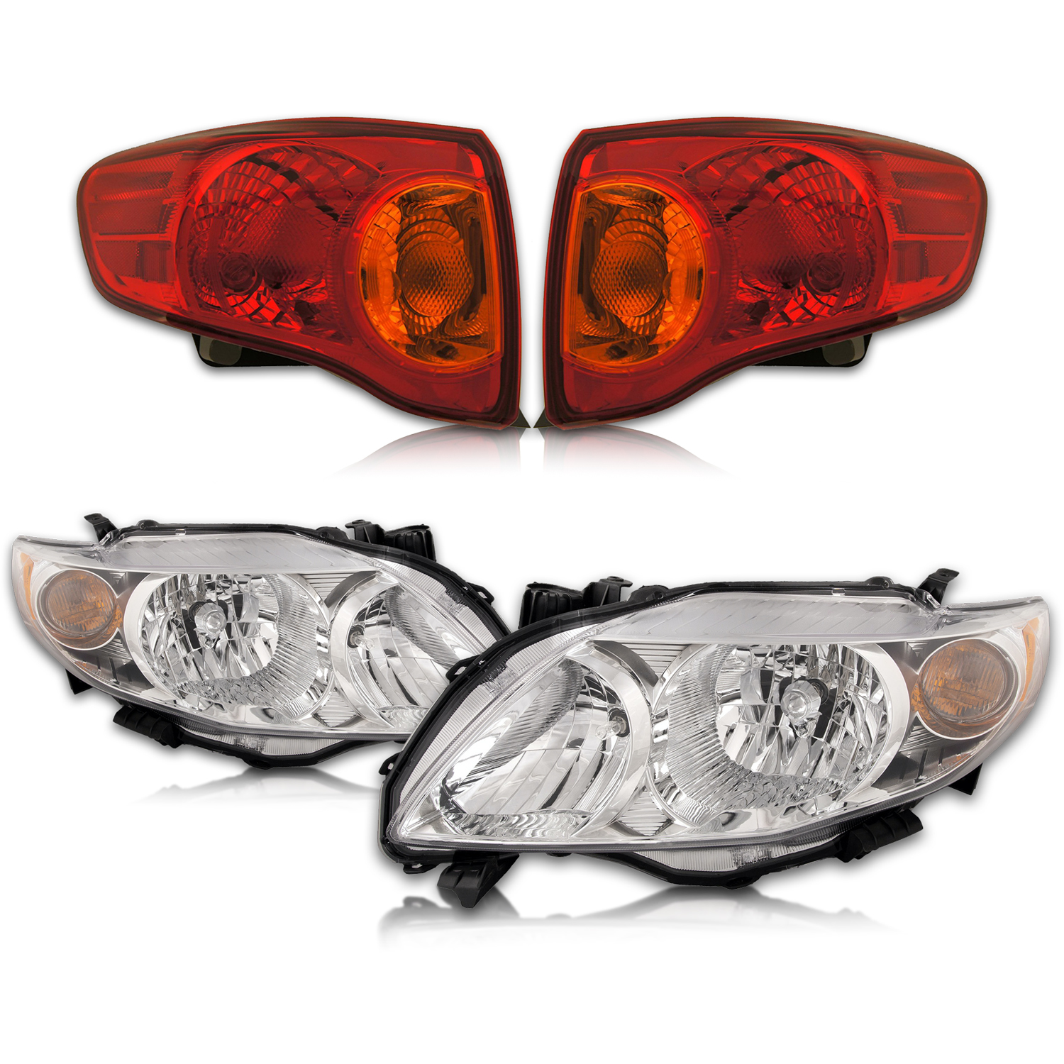 Headlight Set For 09-10 Toyota Corolla