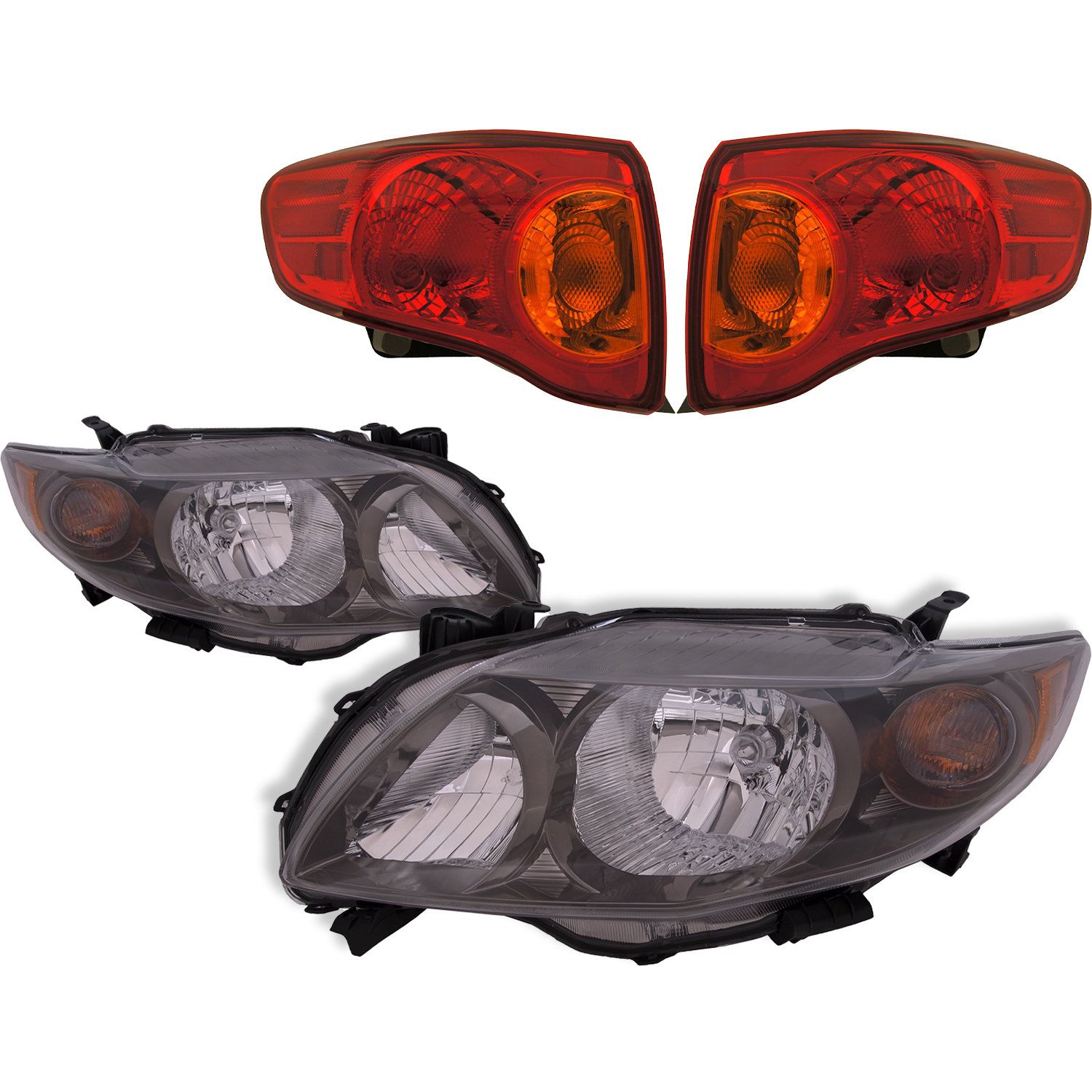 Headlight Set For 09-10 Toyota Corolla