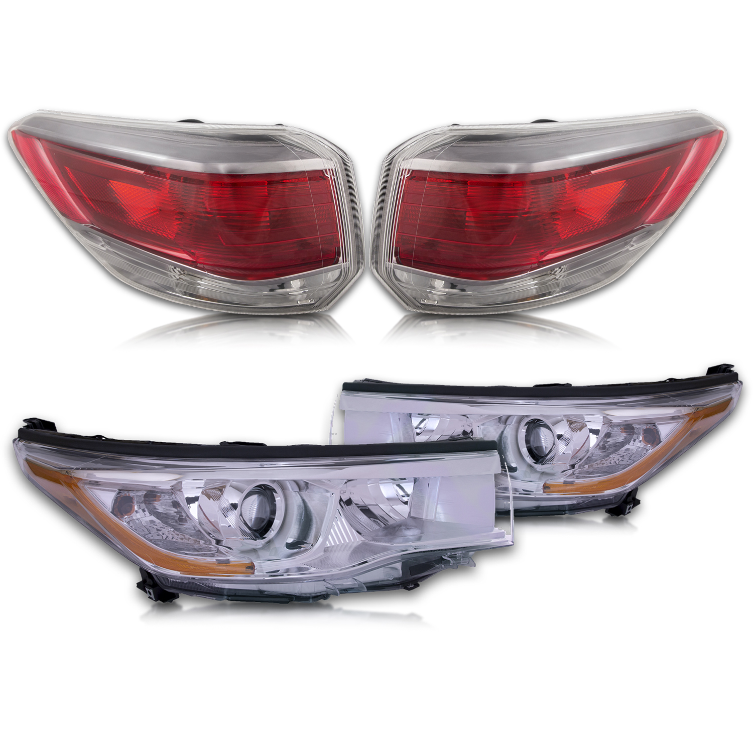 Headlight Set For 14-16 Toyota Highlander
