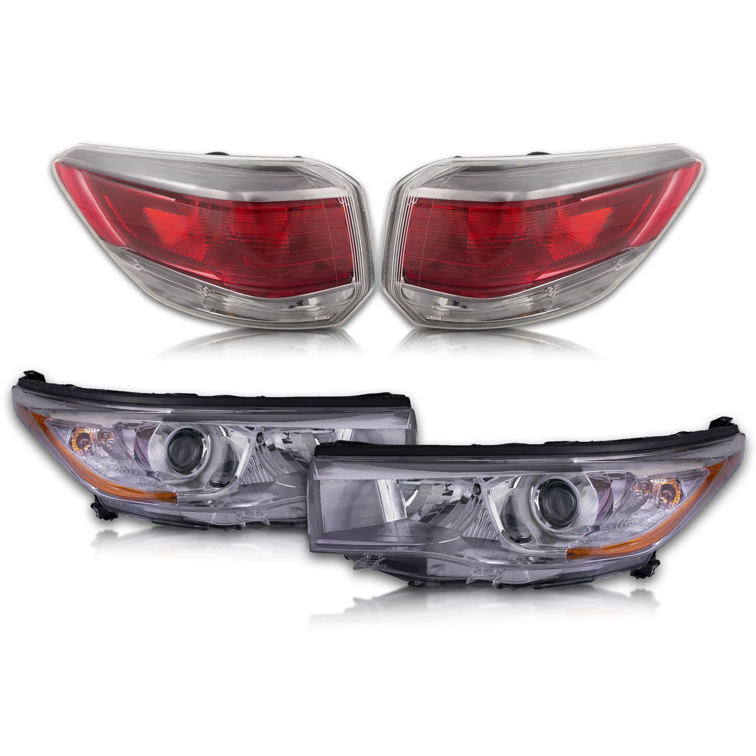 Headlight Set For 14-16 Toyota Highlander
