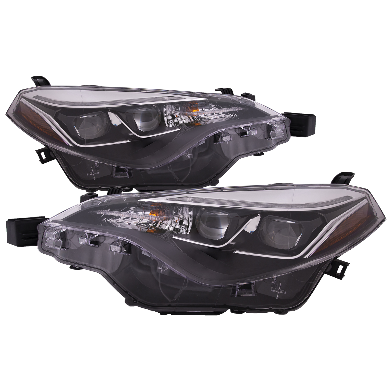Headlight Set For 17-19 Toyota Corolla