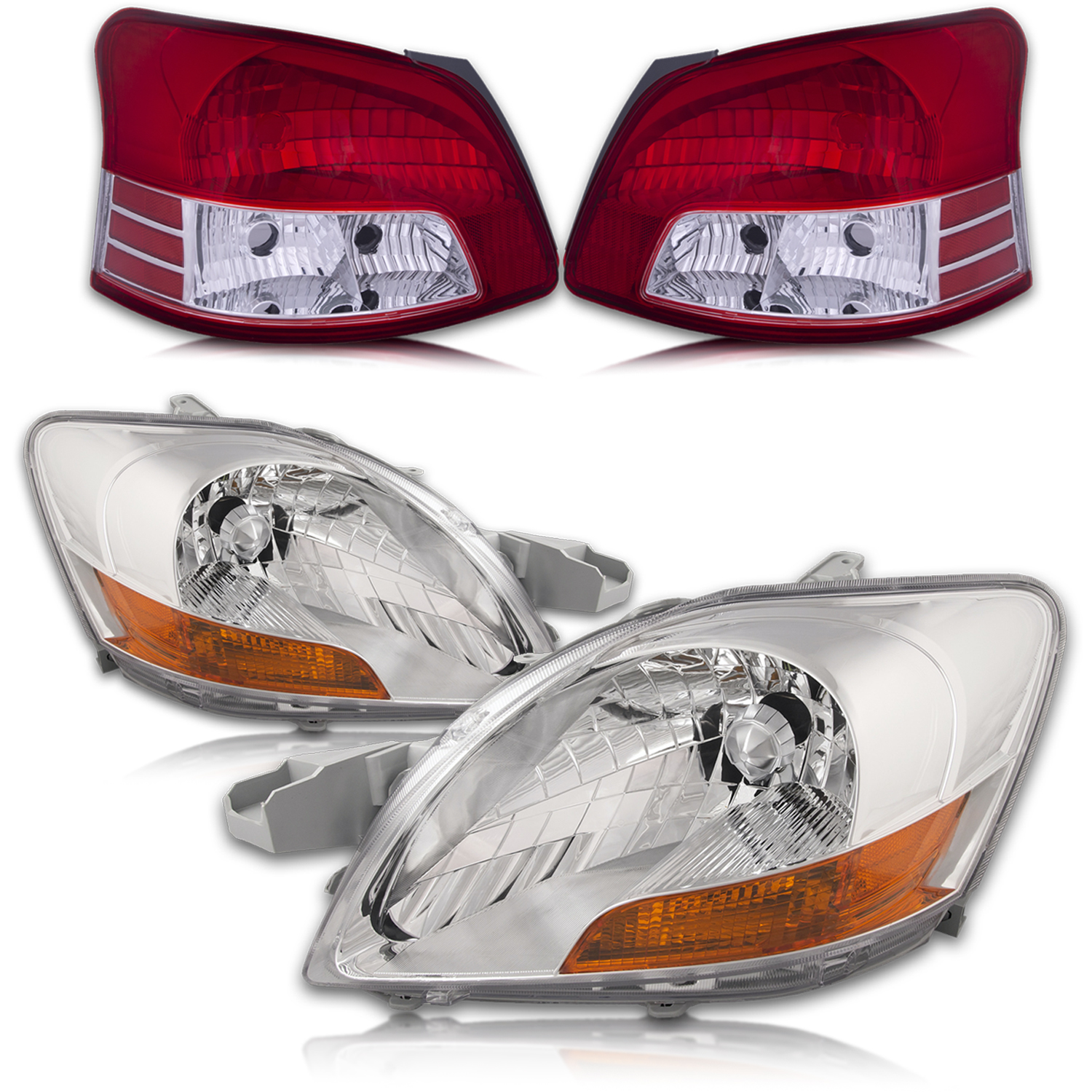 Headlight Set For 07-12 Toyota Yaris